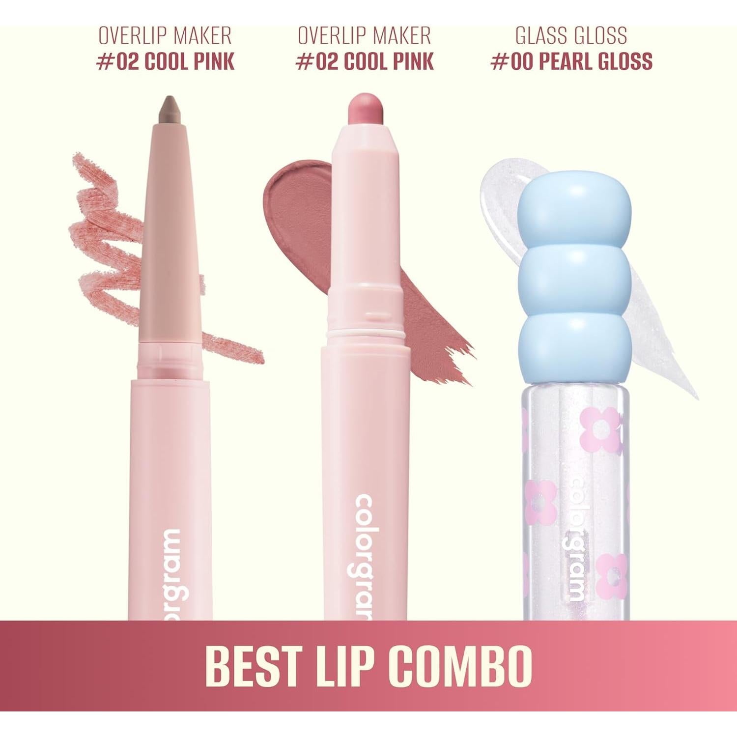 COLORGRAM All In One Over-Lip Maker 02 Cool Pink | Versatile Lip Liner & Contour with Natural Shades, Matte finish, Bigger and Fuller Lips, Plumping effect, Smooth creamy texture