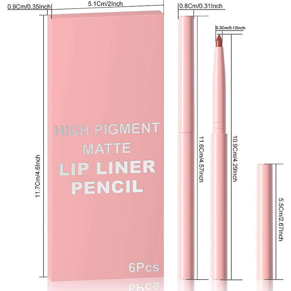 Set 6 Lápices Labiales Mate SUAKE - Colores Vibrantes 16.8cm