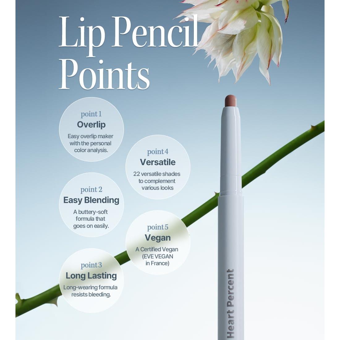 Dote On Mood Lip Liner Pencil, Long-Lasting Creamy Lip Crayon Smooth Lipliner Retractable Lipstick Overlip Line Color 0.8g, #13. Bare Lips