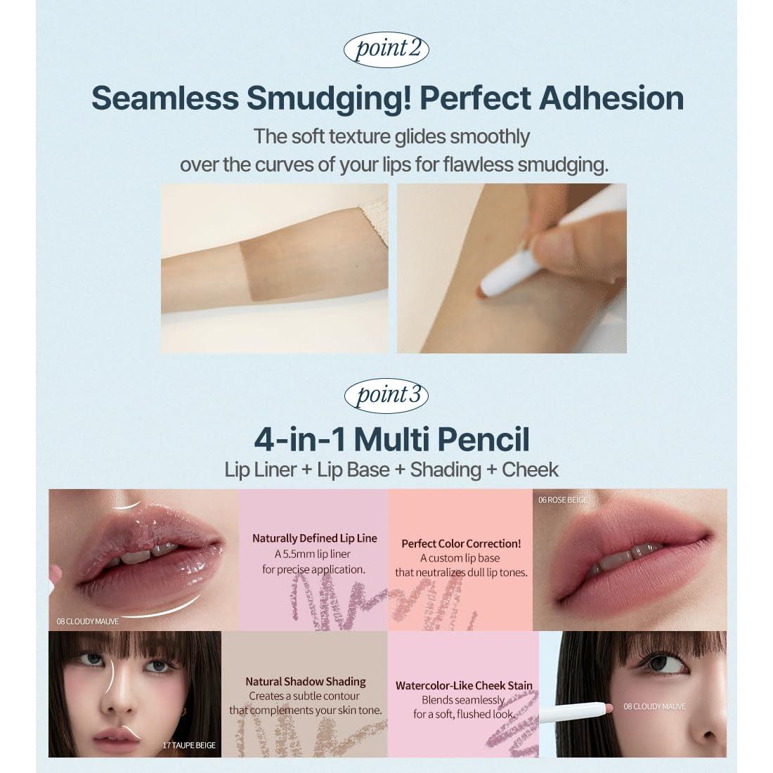 Dote On Mood Lip Liner Pencil, Long-Lasting Creamy Lip Crayon Smooth Lipliner Retractable Lipstick Overlip Line Color 0.8g, #13. Bare Lips