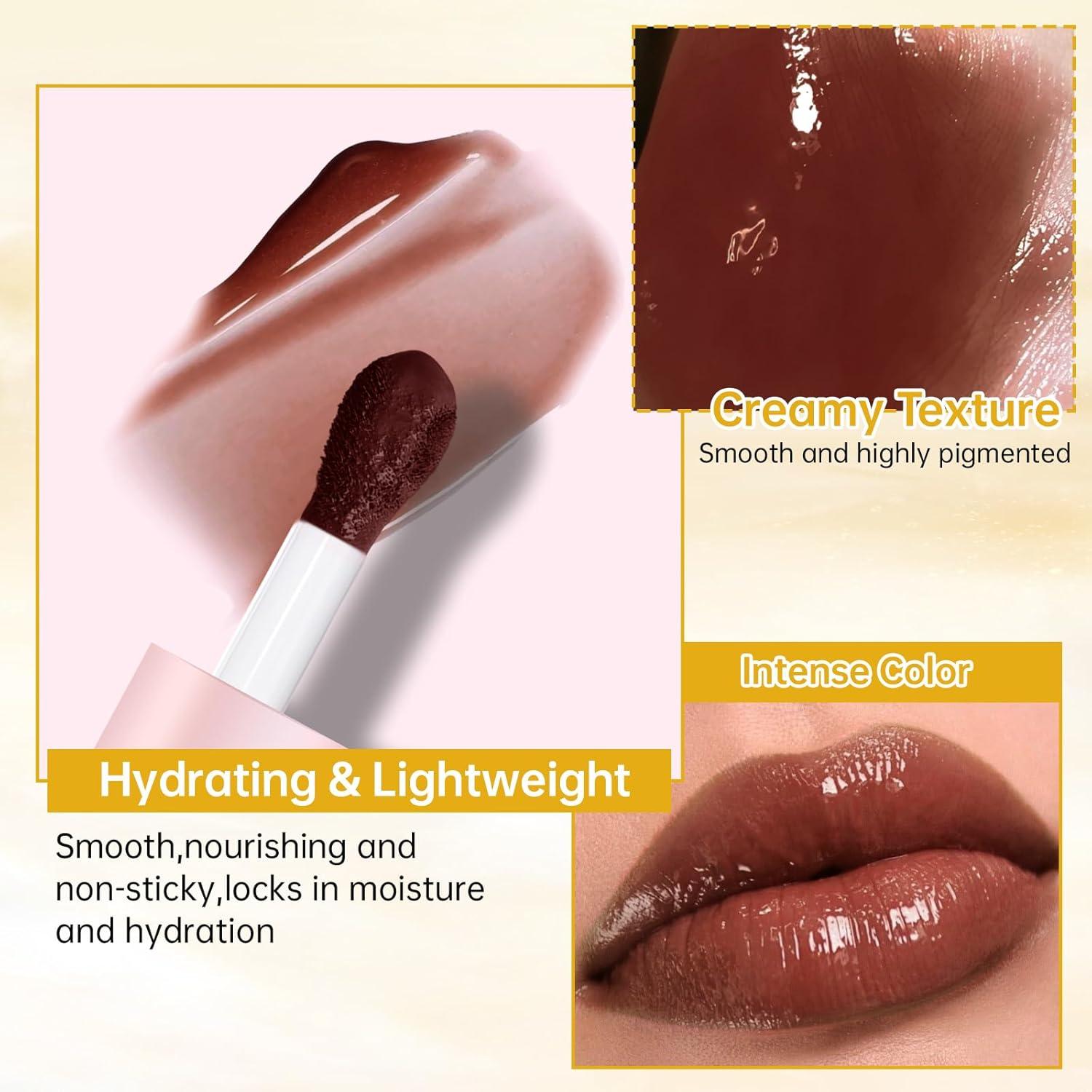 Juego de Labios Nude Marrón - Lápiz y Brillo Labial