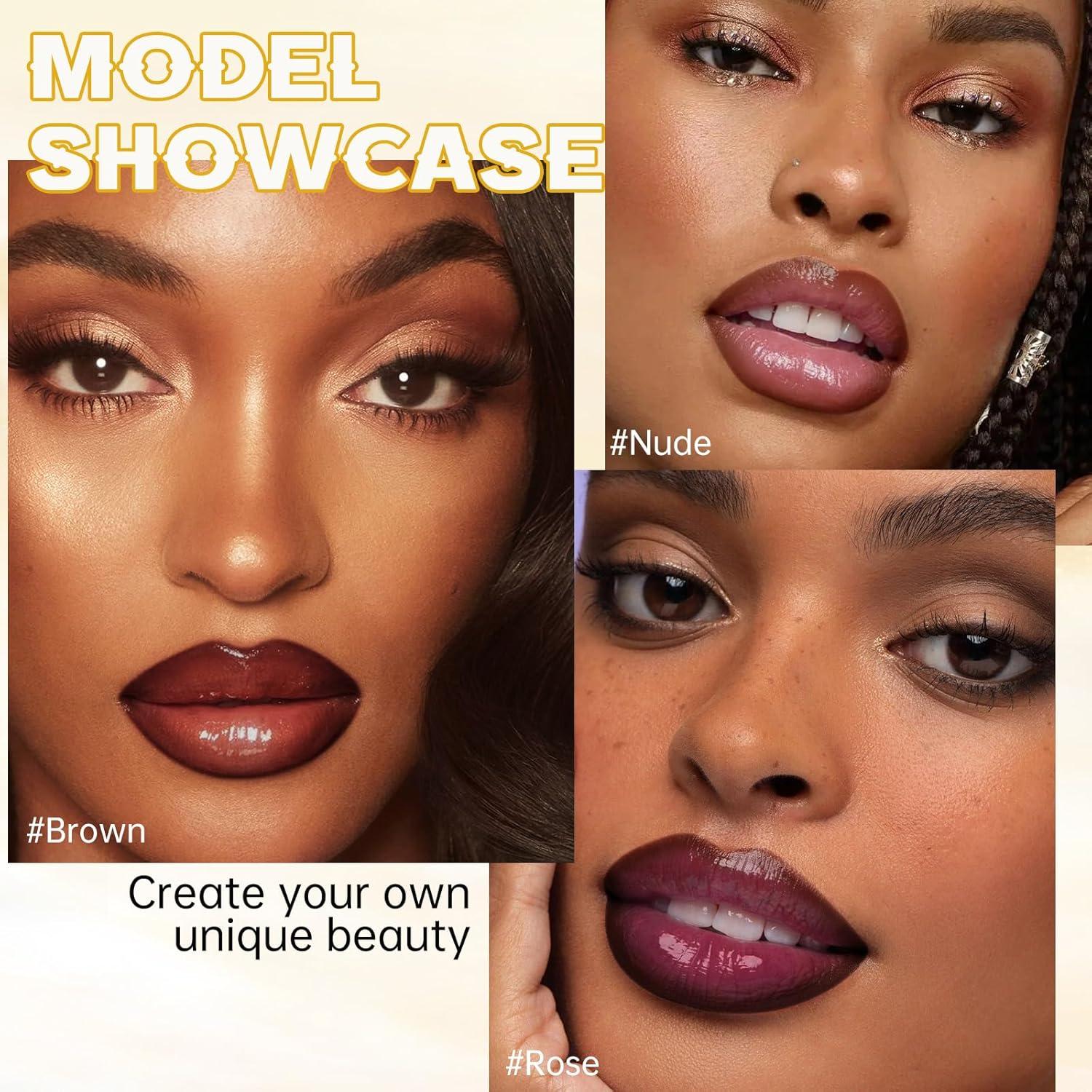 Juego de Labios Nude Marrón - Lápiz y Brillo Labial