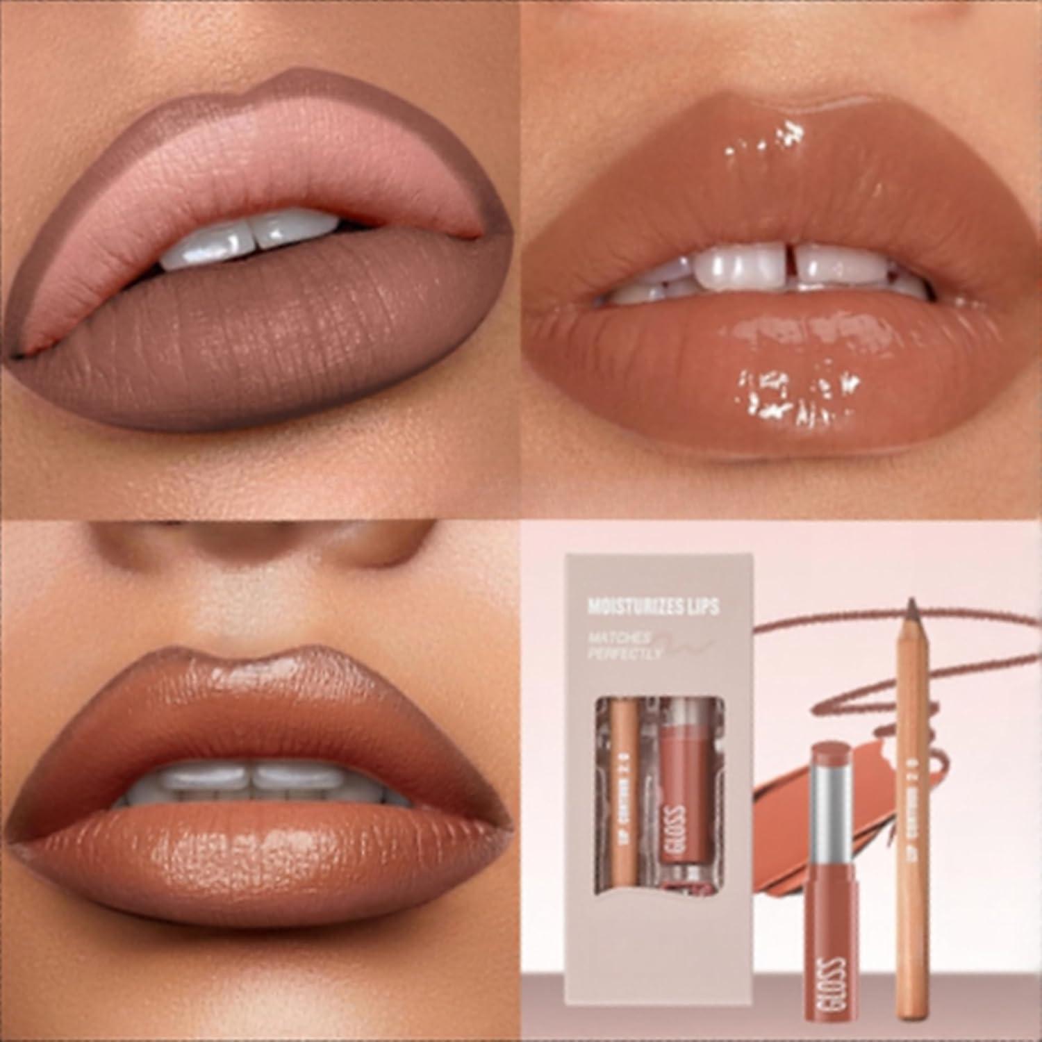 Juego de Lápiz Labial y Delineador Melemando 2PCS Hidratante