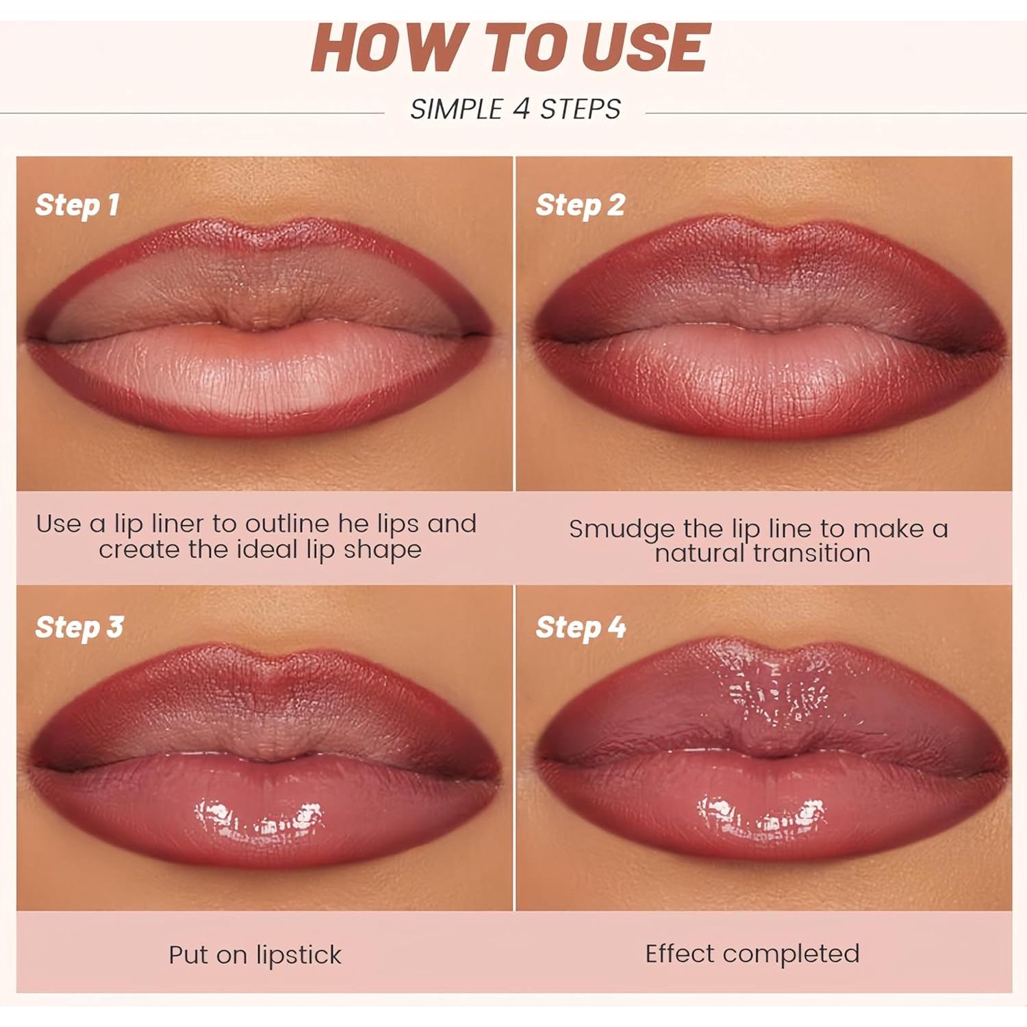 Juego de Lápiz Labial y Delineador Melemando 2PCS Hidratante