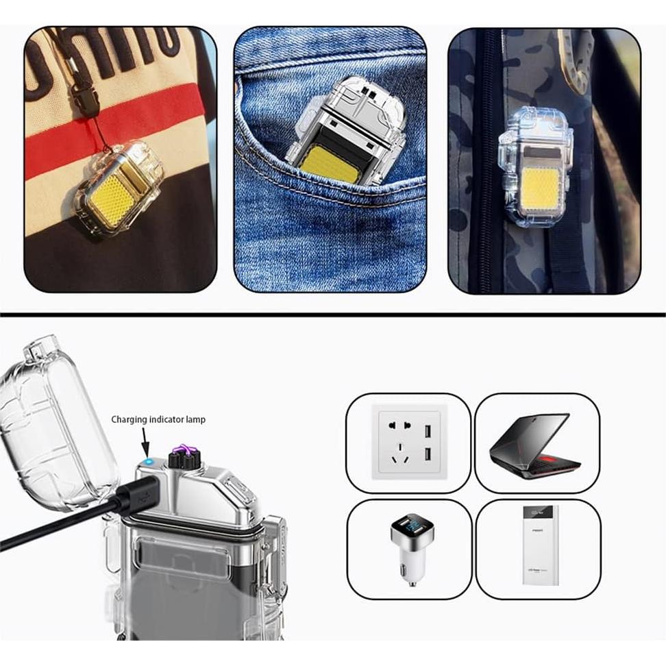 Encendedor Eléctrico Recargable COZYLIFE con Linterna LED Negro