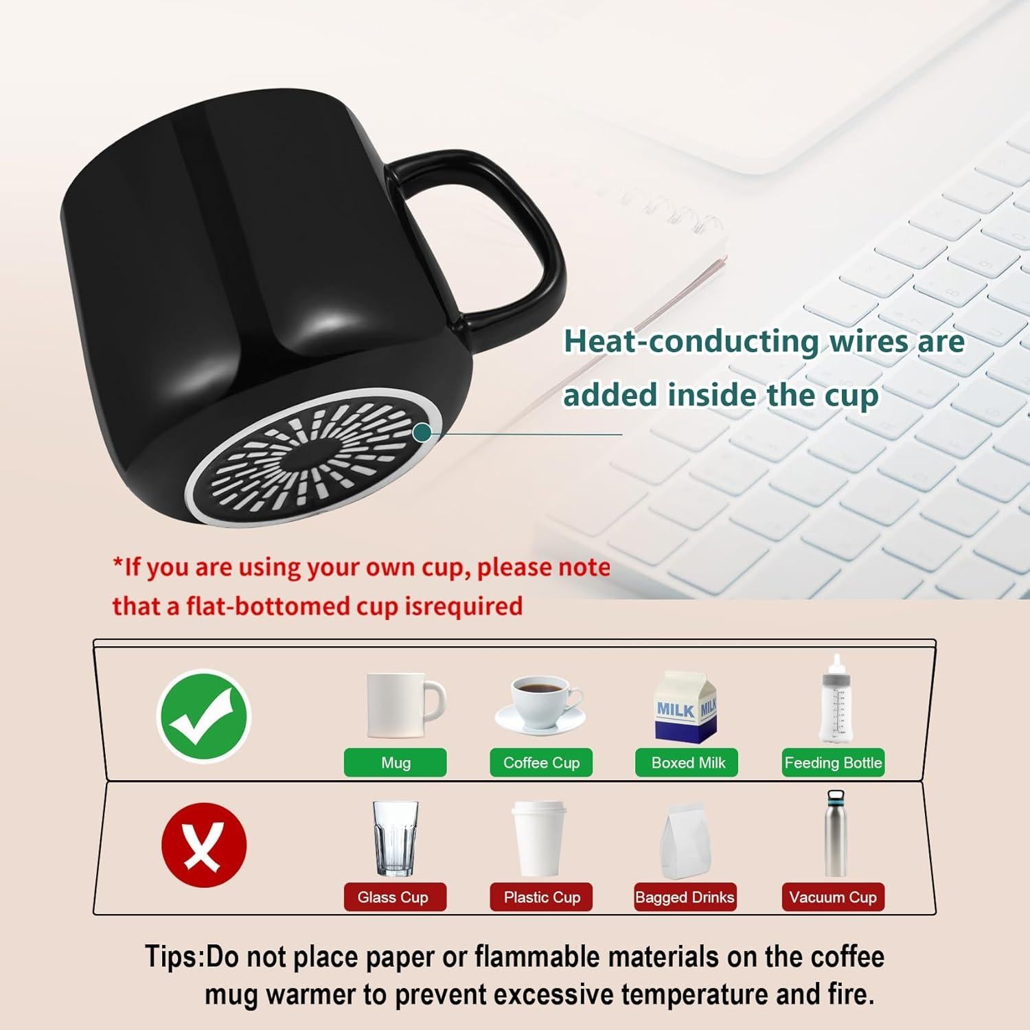 Calentador de Café HYRIXDIRECT con Taza y Cuchara 7 Temperaturas