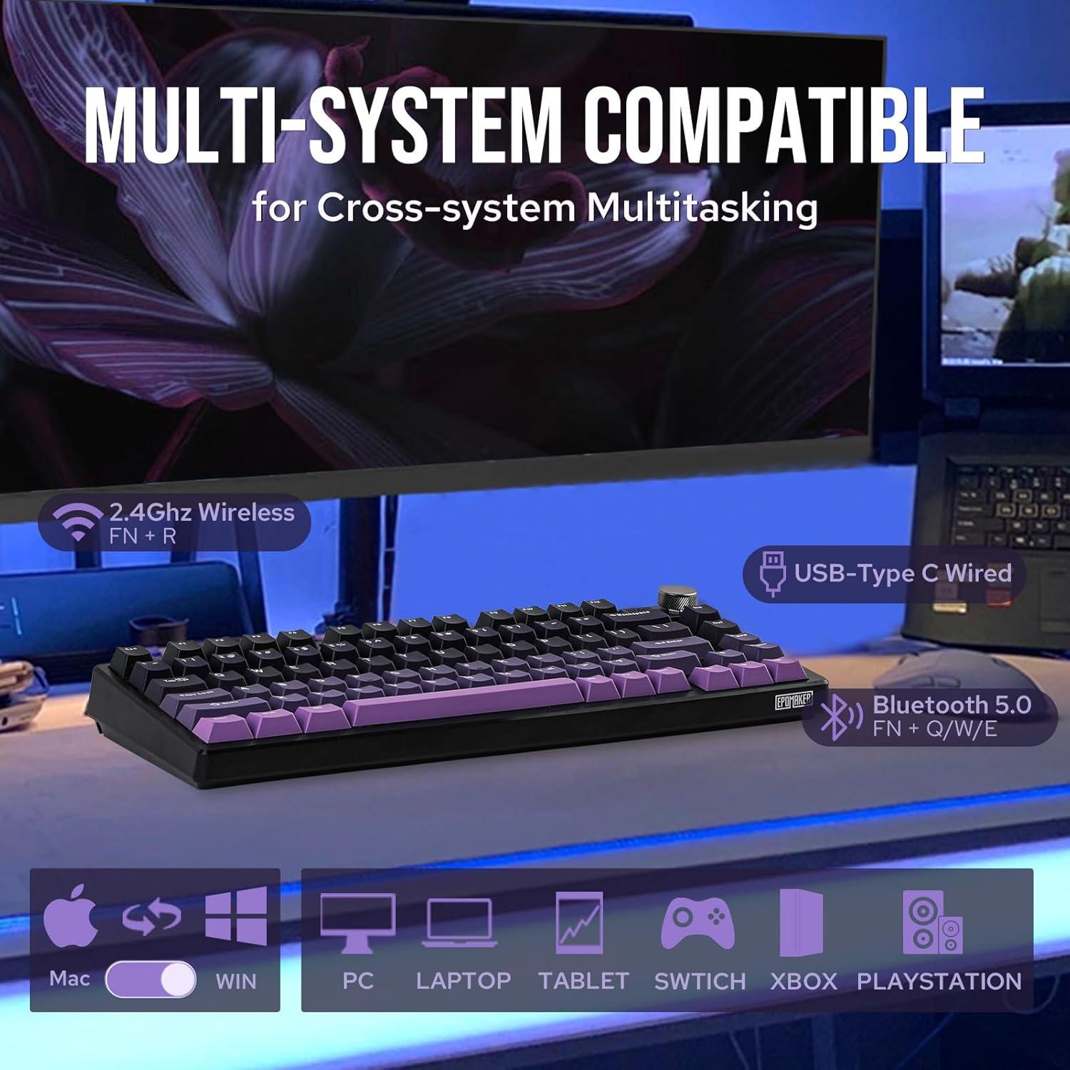 Teclado Inalámbrico EPOMAKER HE75 RGB Magnético 81 Teclas