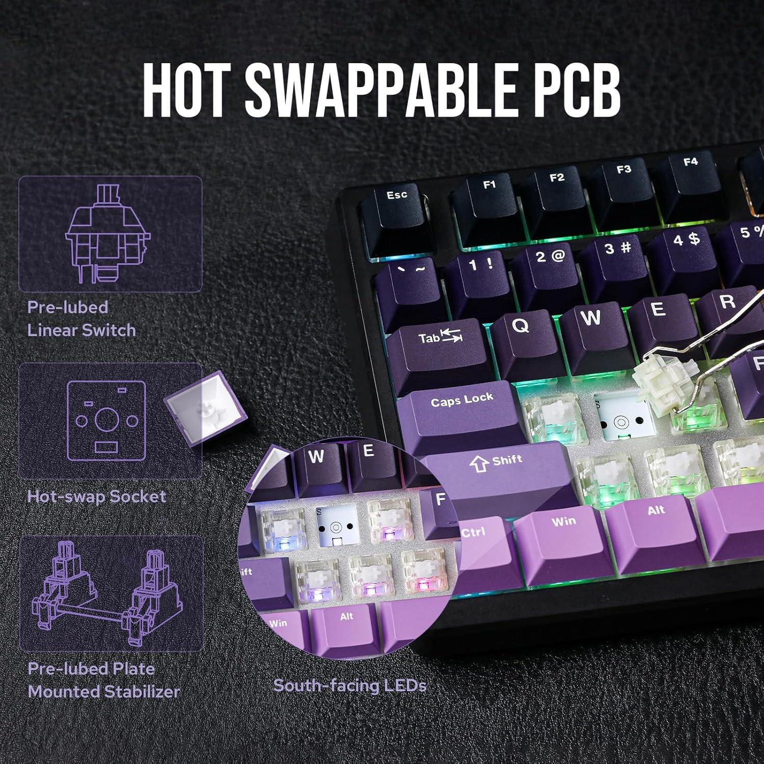 Teclado Inalámbrico EPOMAKER HE75 RGB Magnético 81 Teclas