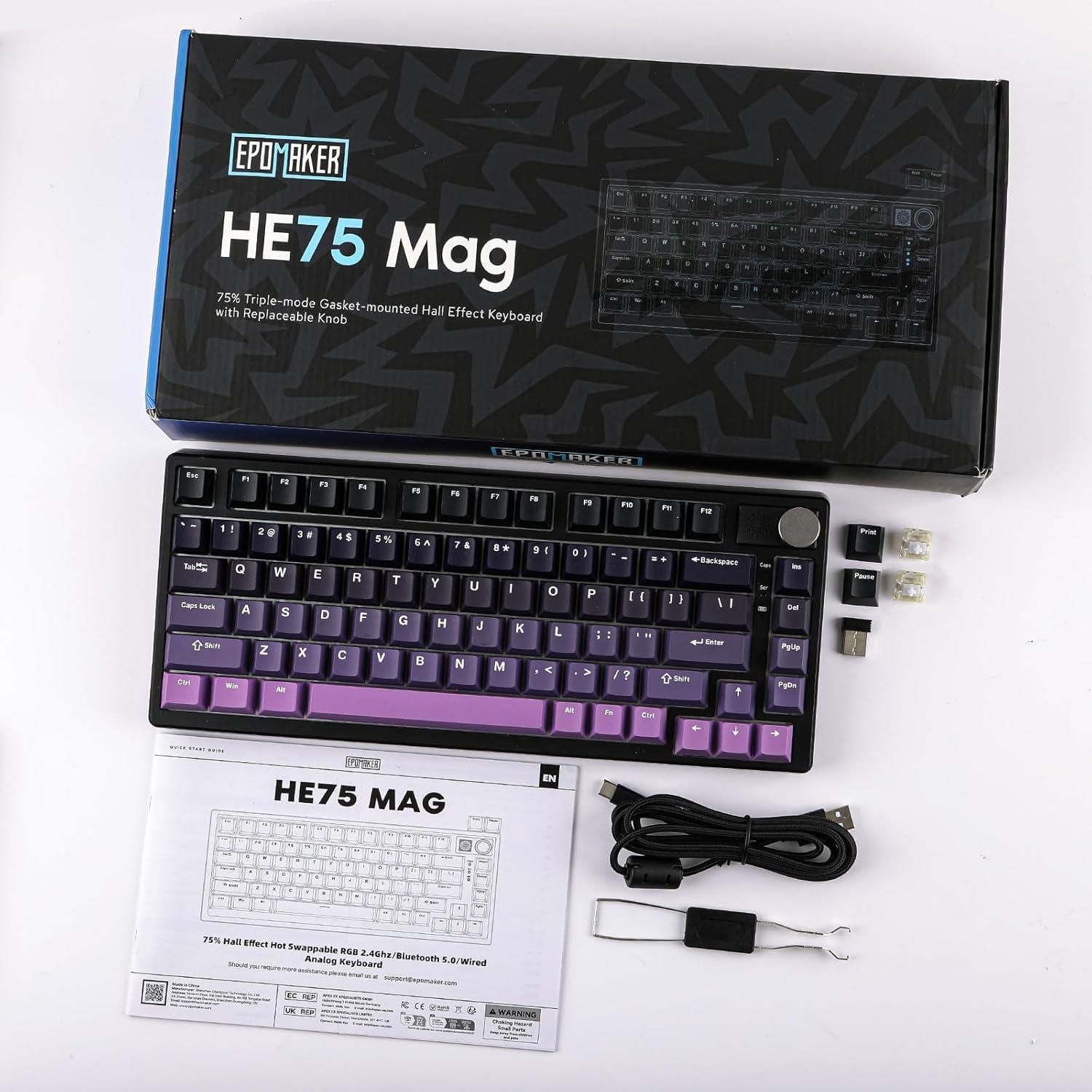 Teclado Inalámbrico EPOMAKER HE75 RGB Magnético 81 Teclas