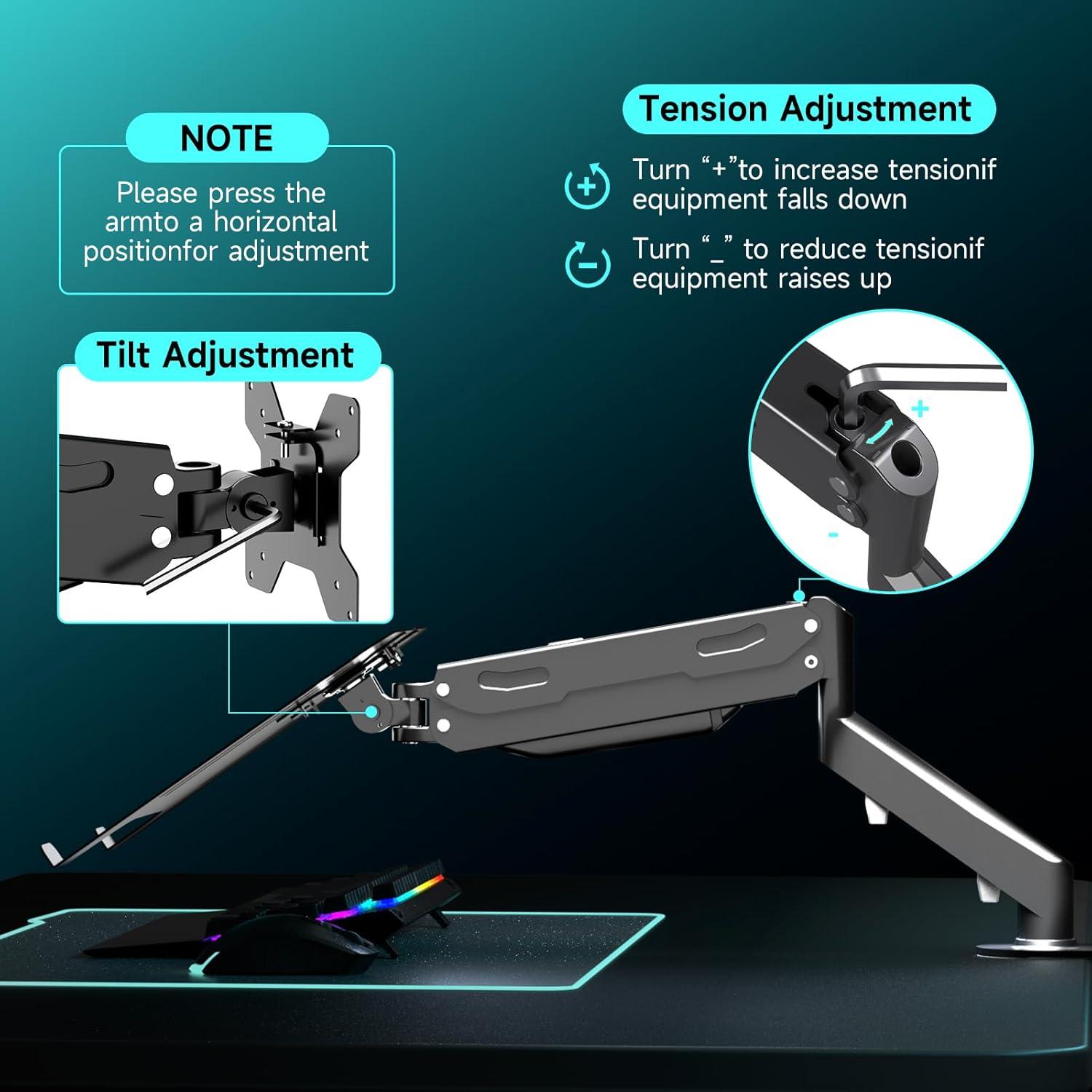 Soporte de Escritorio para Laptop Pholiten MD81V1TP001 2 en 1