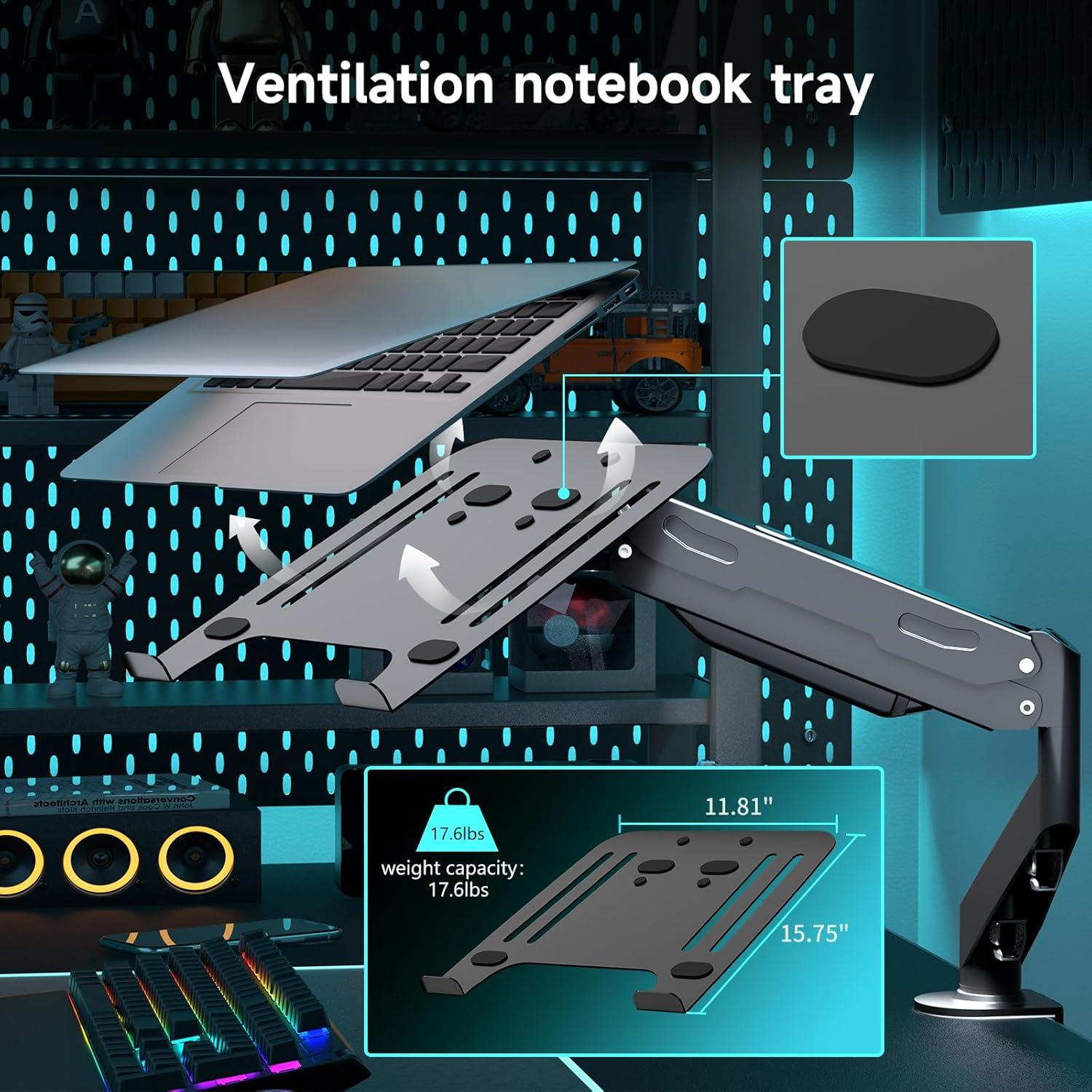 Soporte de Escritorio para Laptop Pholiten MD81V1TP001 2 en 1