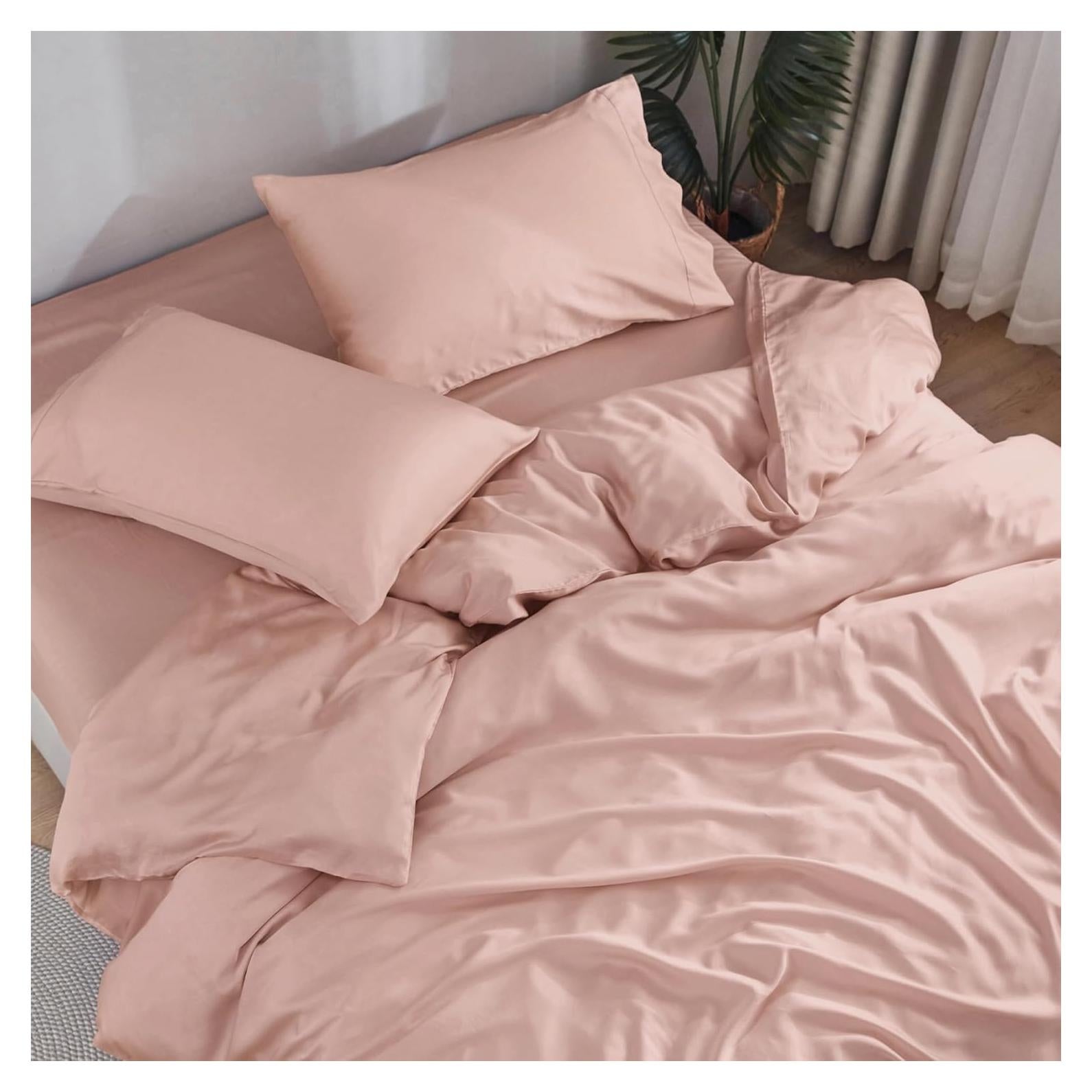 Juego de Sábanas DOZ Rosa Individual 100% Viscosa Orgánica