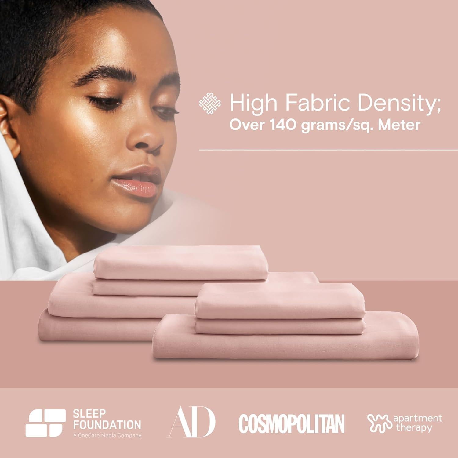 Juego de Sábanas DOZ Rosa Individual 100% Viscosa Orgánica