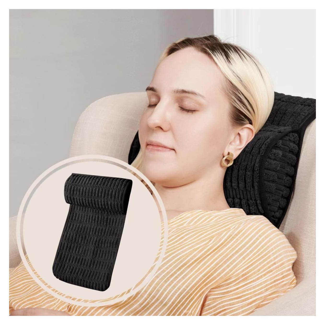 Cojín de Reposacabezas WdFour Espuma Viscoelástica Negro 33x14 cm