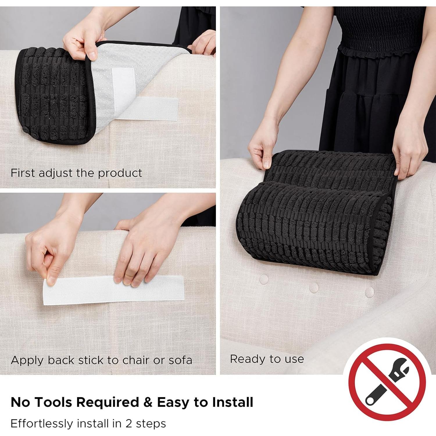 Cojín de Reposacabezas WdFour Espuma Viscoelástica Negro 33x14 cm