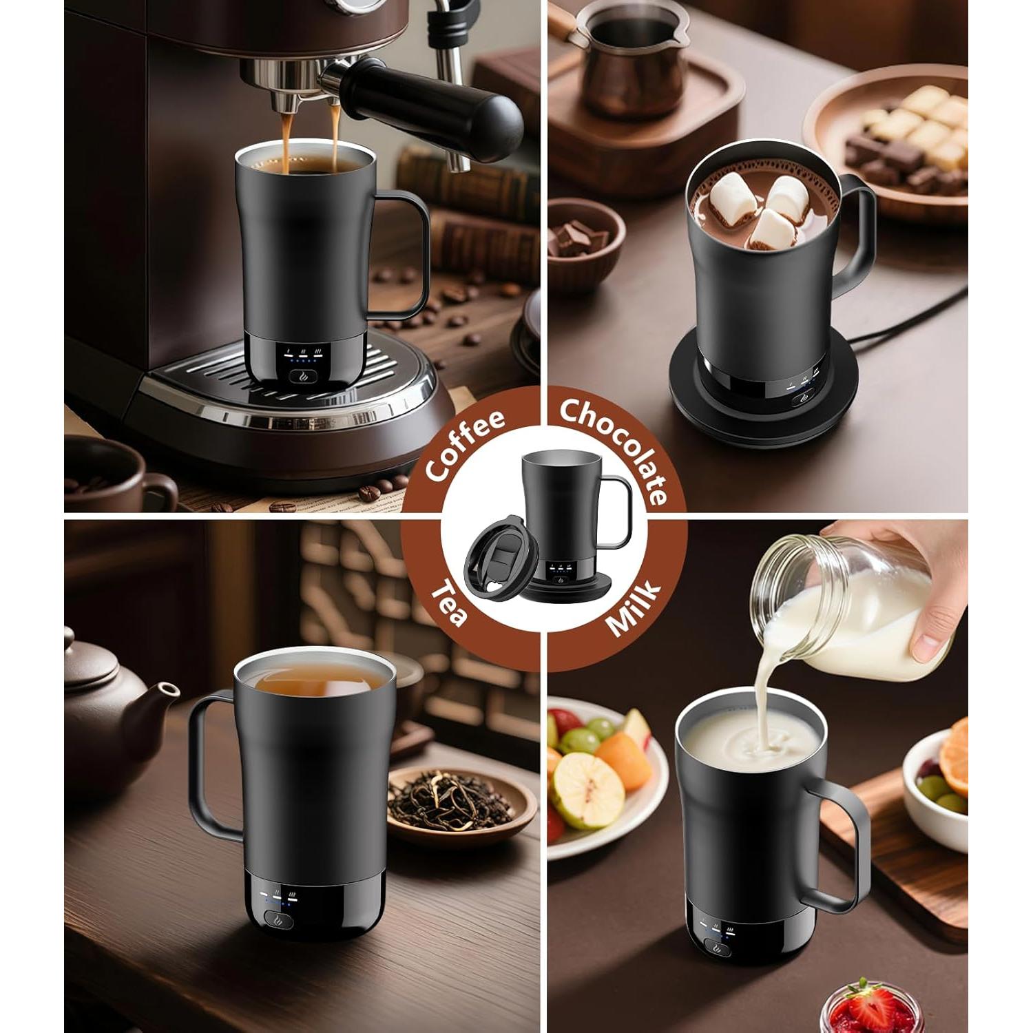 Taza de café autocalentable PUSEE F2 14oz control temperatura