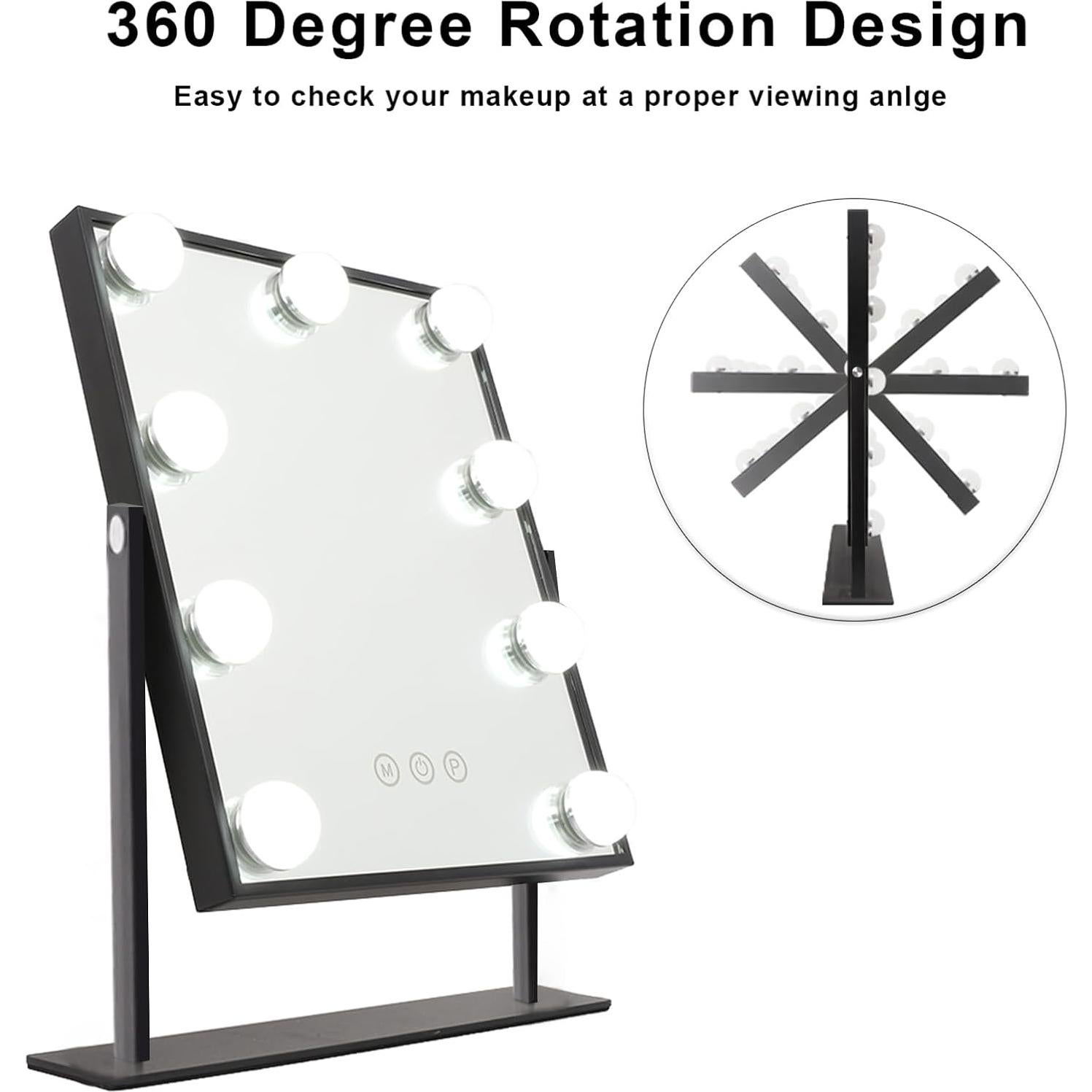 Espejo de Maquillaje Iluminado Hansong 25x30cm 10X Aumento