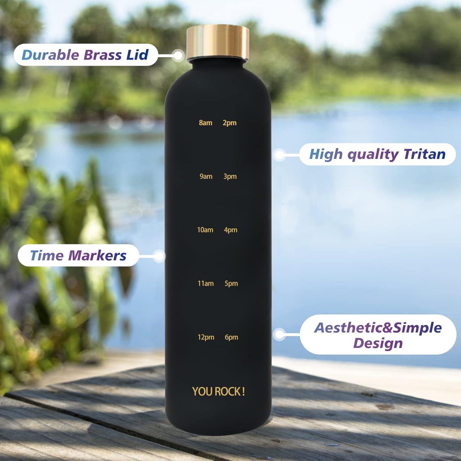Botella de Agua Reutilizable ZAKVOP 32oz con Marcador de Tiempo