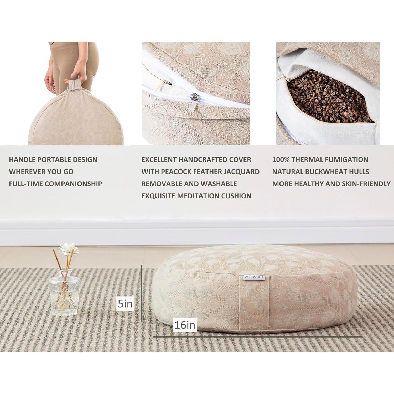 Cojín de Meditación Halotribe 40.6cm Relleno de Trigo Sarraceno