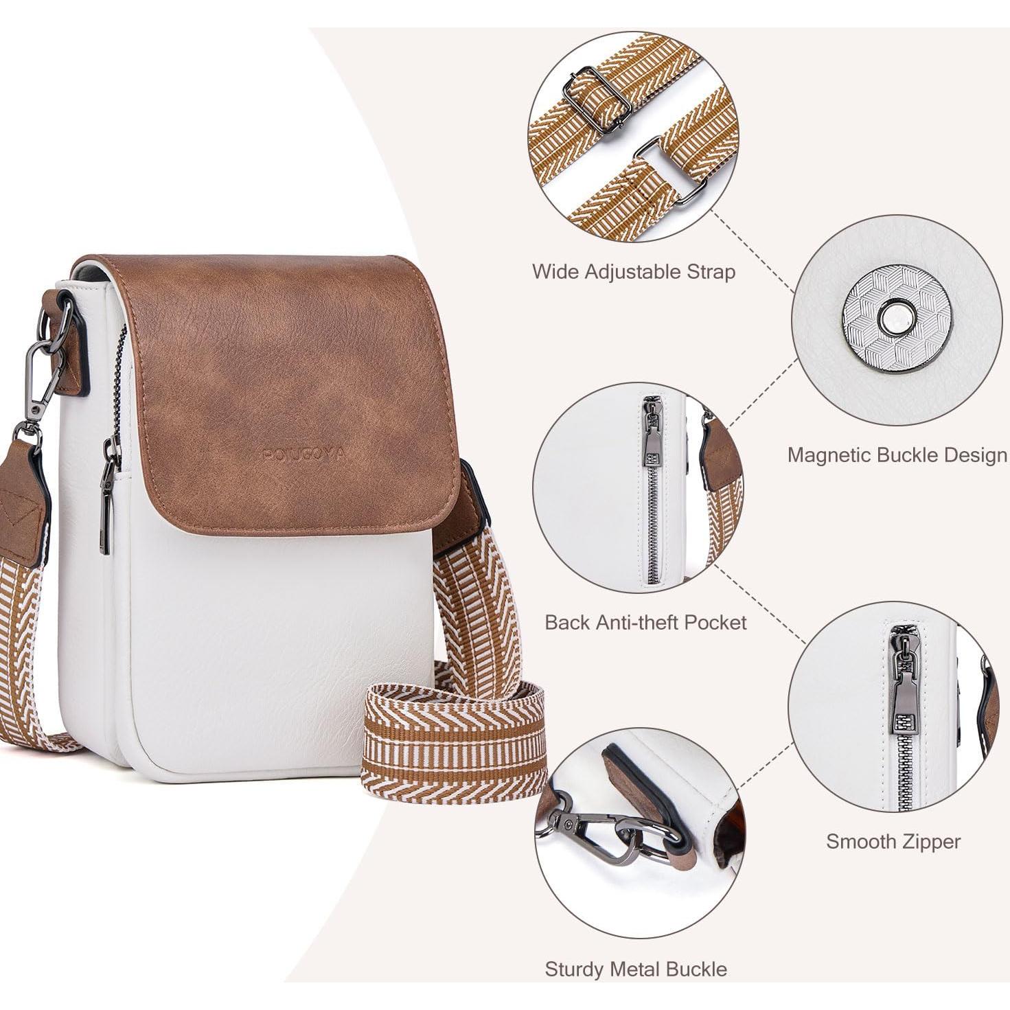 Bolso Cruzado Pequeño POIUGOYA de Cuero Vegano para Mujer