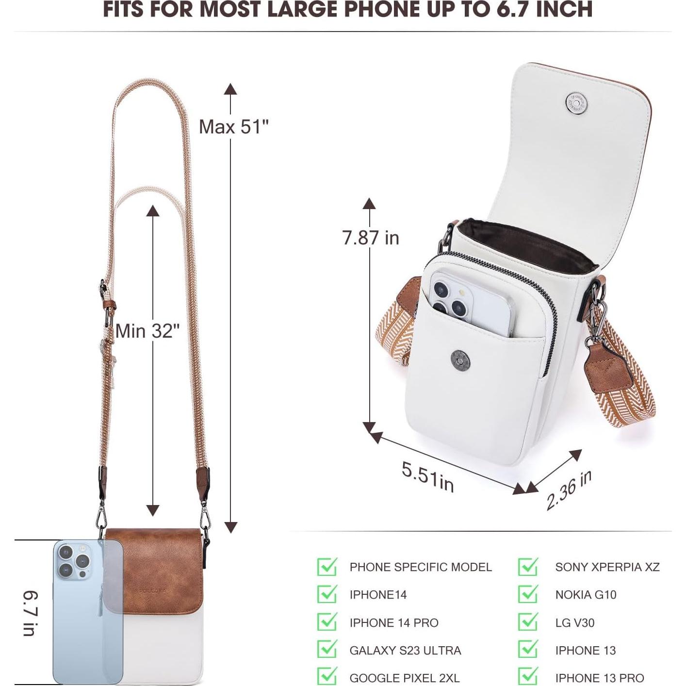 Bolso Cruzado Pequeño POIUGOYA de Cuero Vegano para Mujer