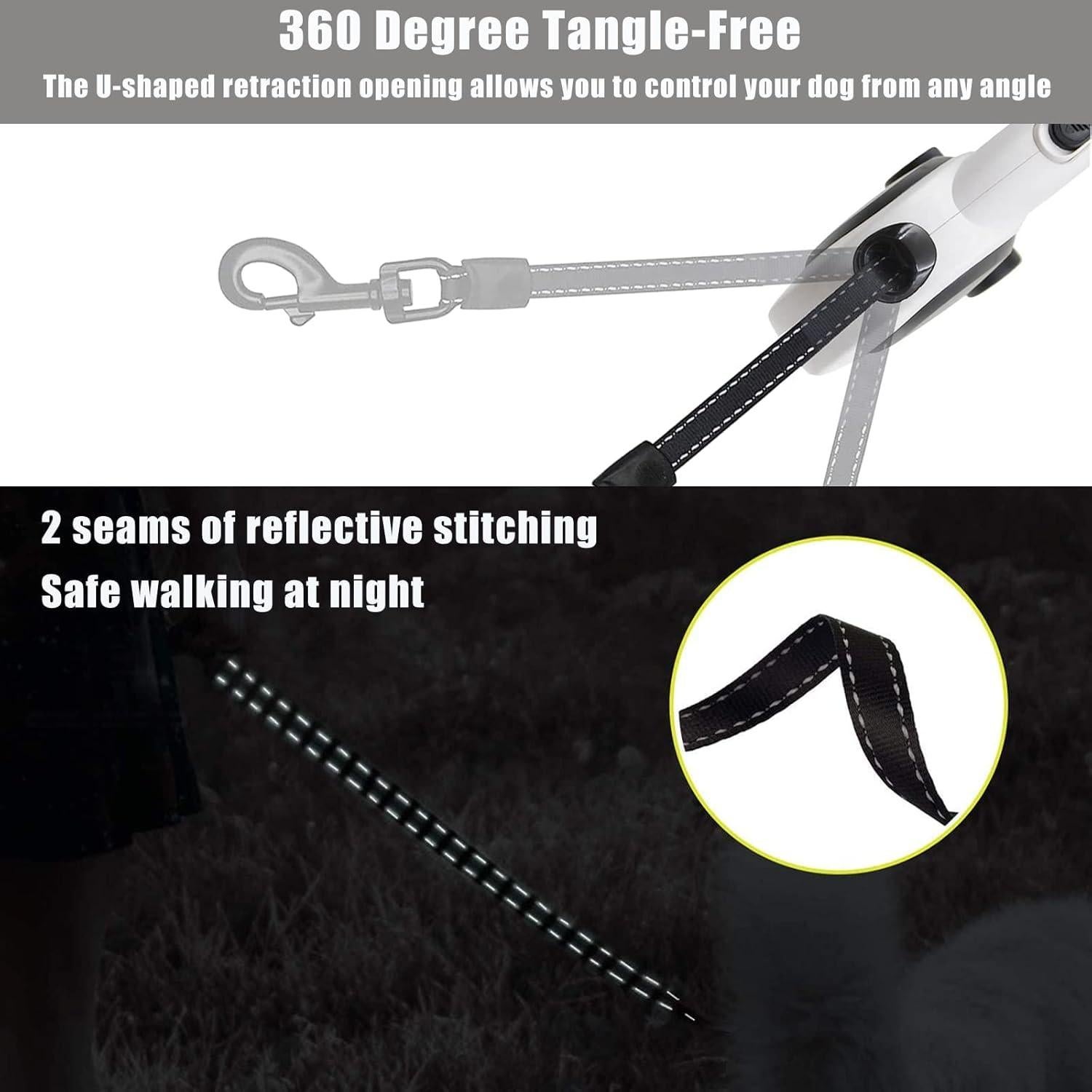 Correa Retráctil HCY&WLD 5m para Perros hasta 50kg con Dispensador