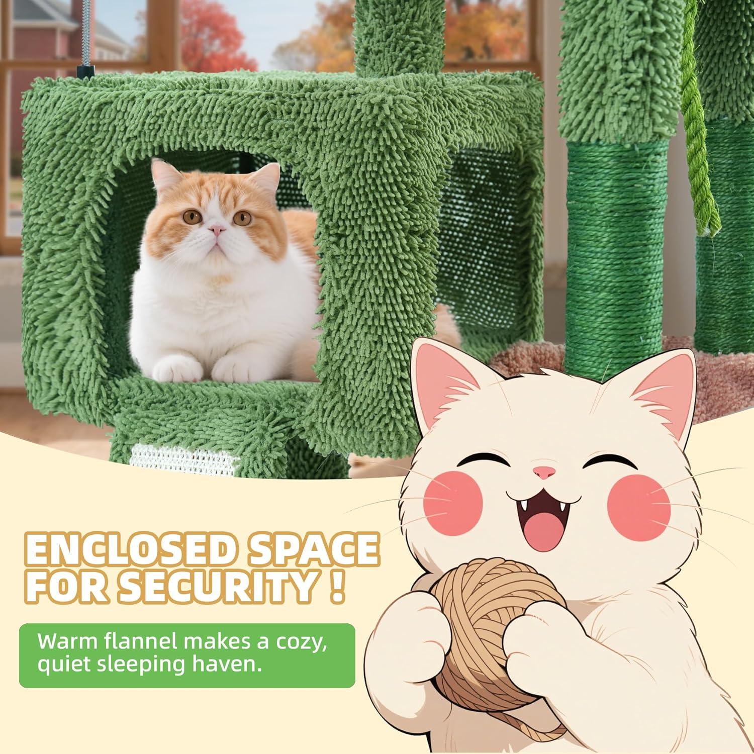 Árbol para Gatos Todo en Uno TWDEPART 95 cm Verde