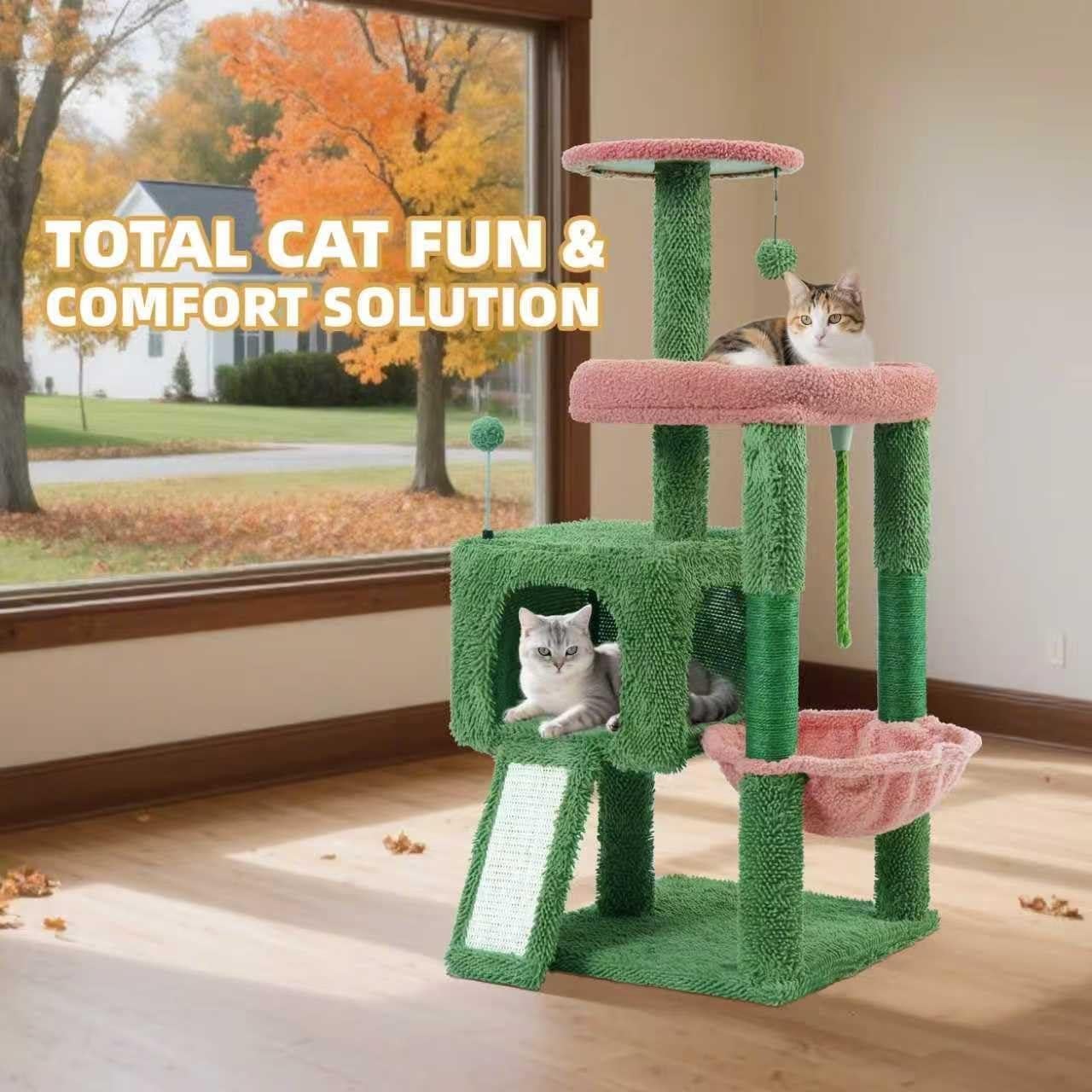 Árbol para Gatos Todo en Uno TWDEPART 95 cm Verde