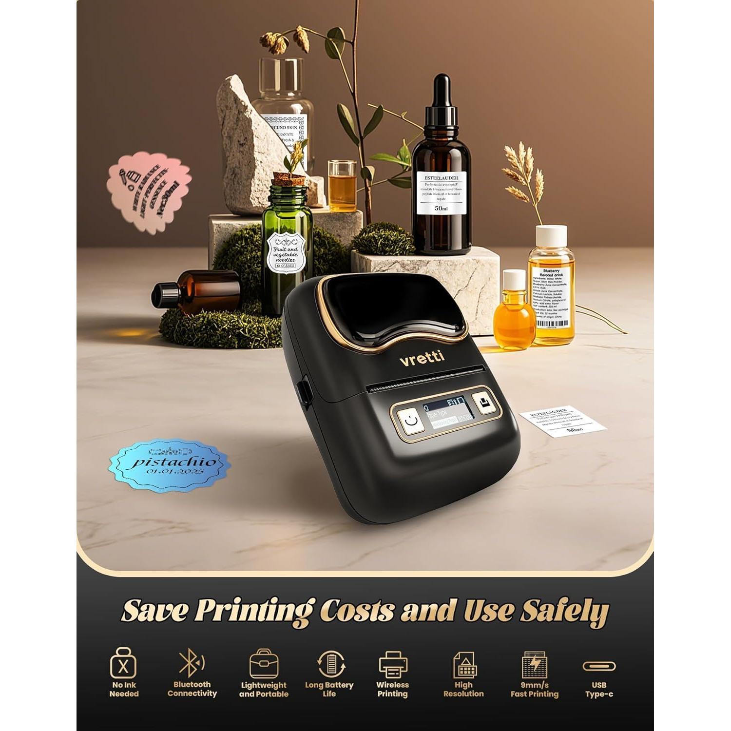 Máquina de Etiquetado Vretti K2 Bluetooth 2" para Ropa y Más