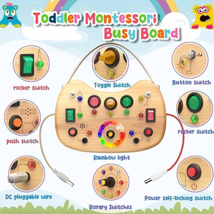 Tablero Ocupado Montessori Flycoost para Niños 1-3 Años