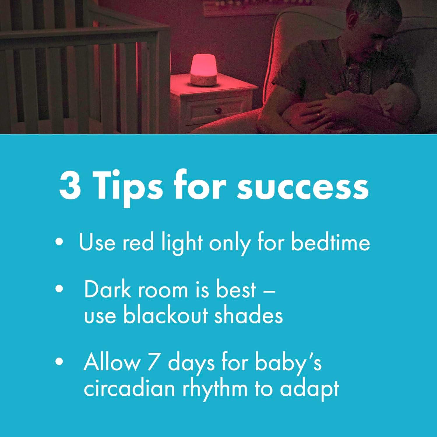 Soporte para Bebés Luz Nocturna y Máquina de Sonido Rojo