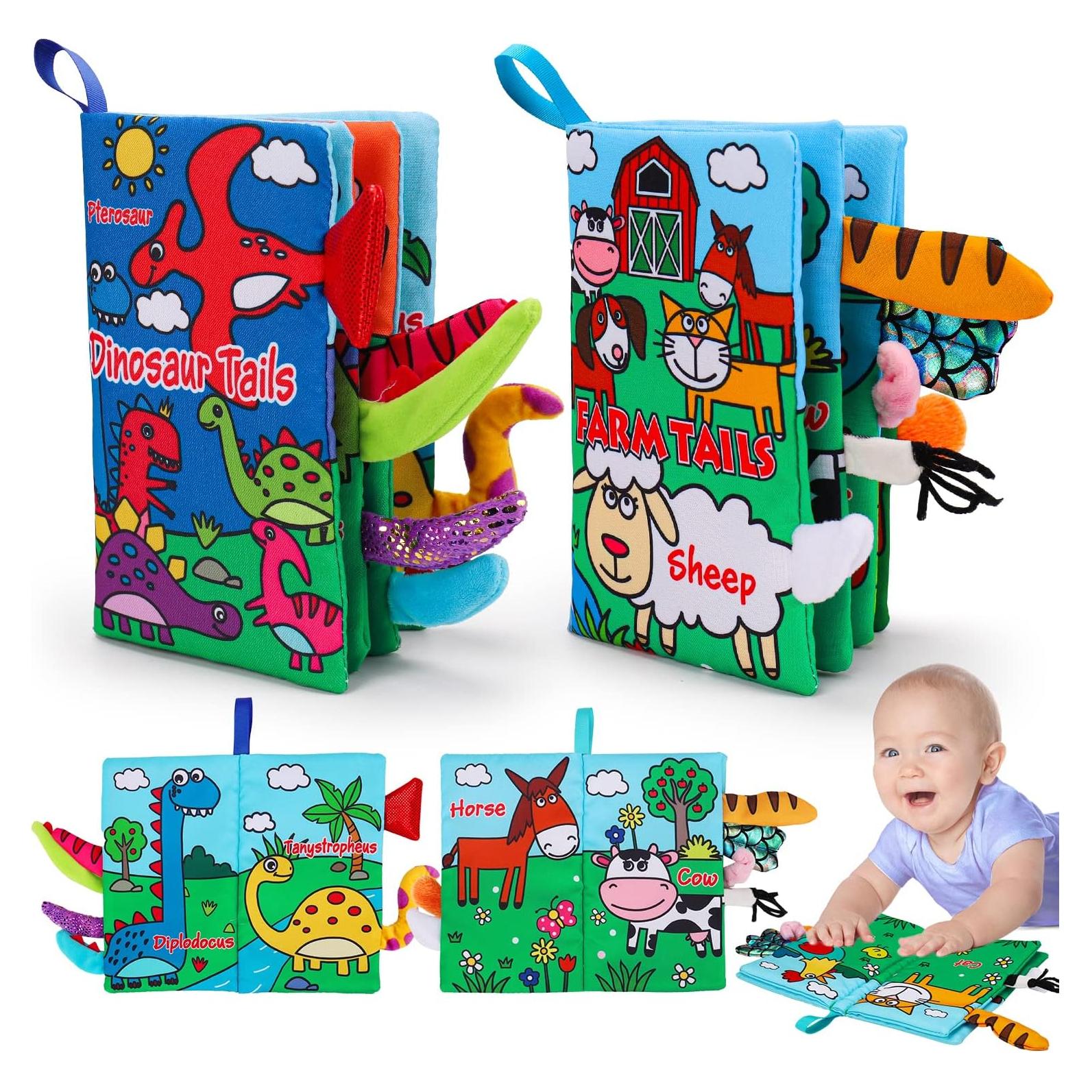 Libros de Tela Sensoriales para Bebés Thremhoo - 2 Pcs