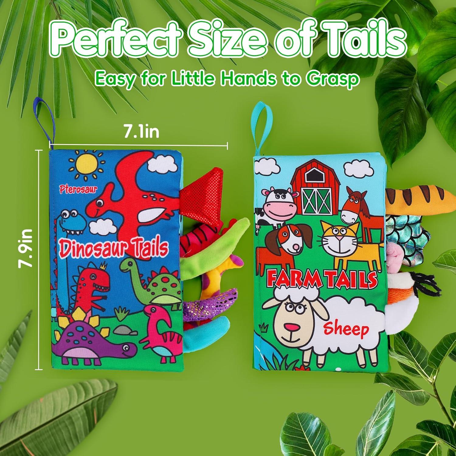 Libros de Tela Sensoriales para Bebés Thremhoo - 2 Pcs
