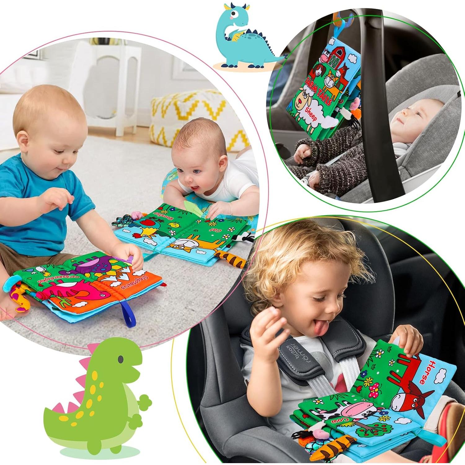 Libros de Tela Sensoriales para Bebés Thremhoo - 2 Pcs