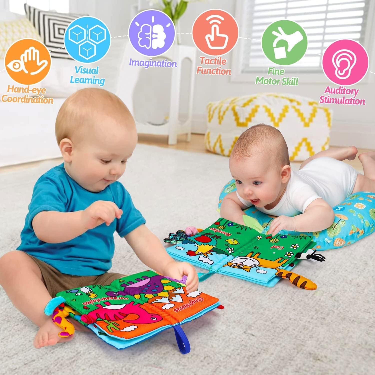 Libros de Tela Sensoriales para Bebés Thremhoo - 2 Pcs