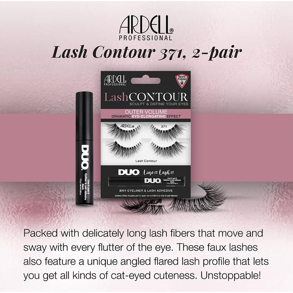 Pestañas Postizas Ardell Lash Contour 371 + Adhesivo DUO Negro