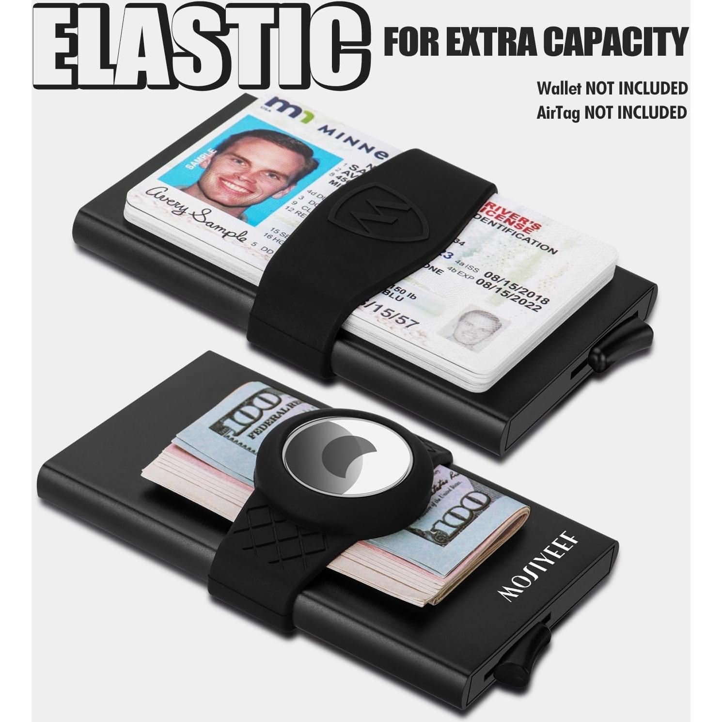 Tracking Tag Accessory for Pop Up Stealth Card Holder Wallet - Elastic Silicone Cash Strap with Tracking Tag Holder - Make Your Wallet Trackable - Patent Pending - Tracking Tag NOT Included