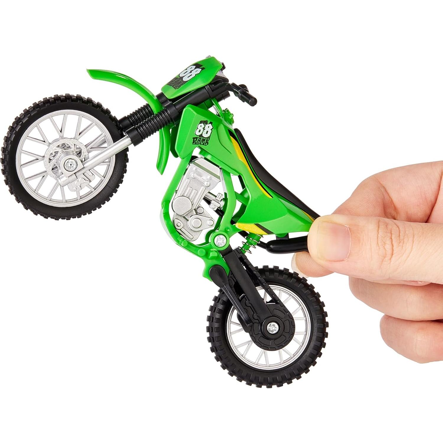 Juguete Motocicleta de Tierra Gogogomoto 1:8 Verde con Soporte