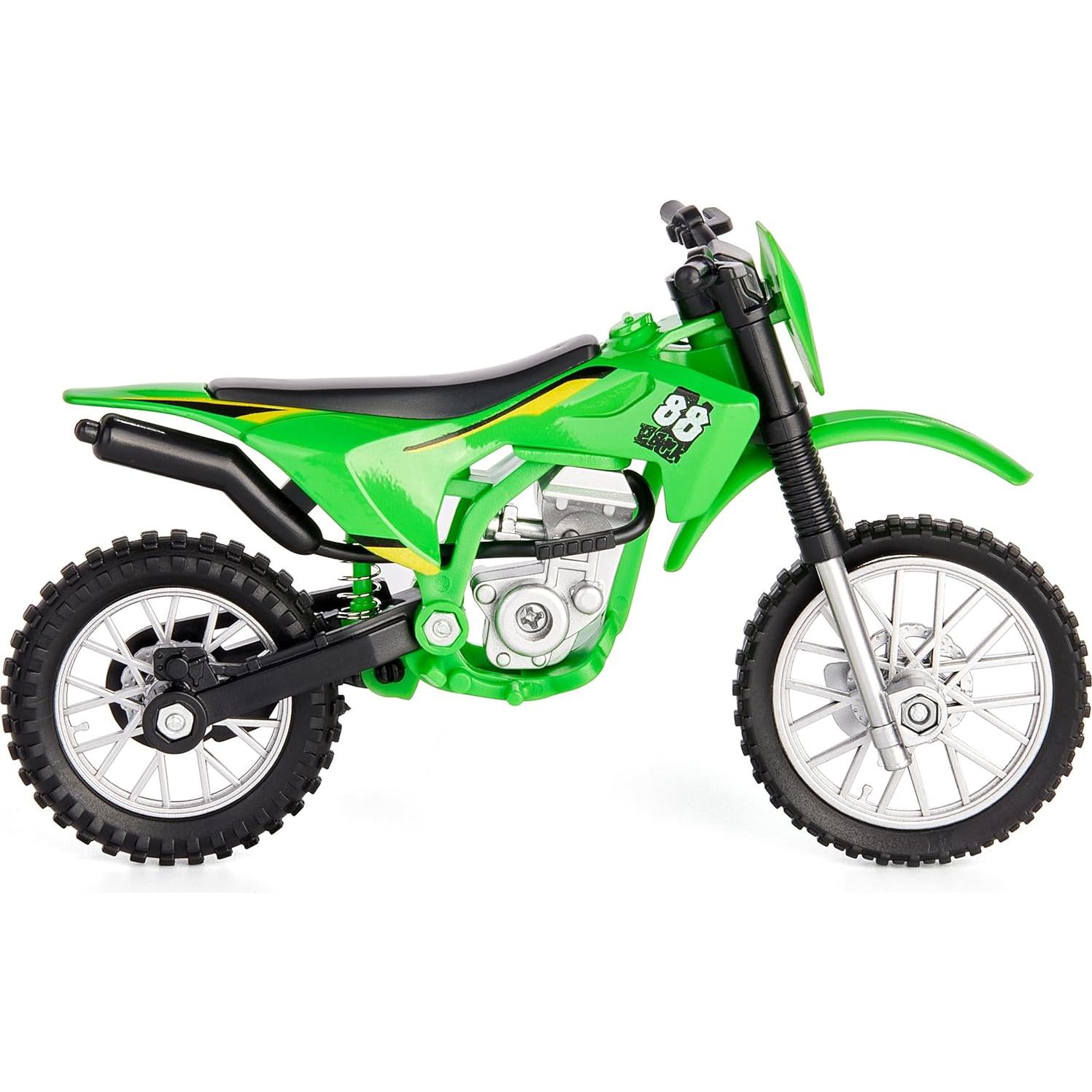 Juguete Motocicleta de Tierra Gogogomoto 1:8 Verde con Soporte