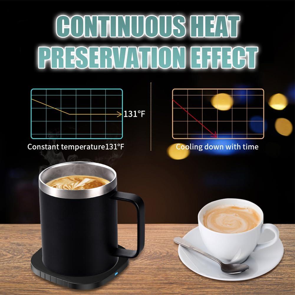 Juego de Taza Calentador Inteligente WOOLALA 11oz Acero Inoxidable