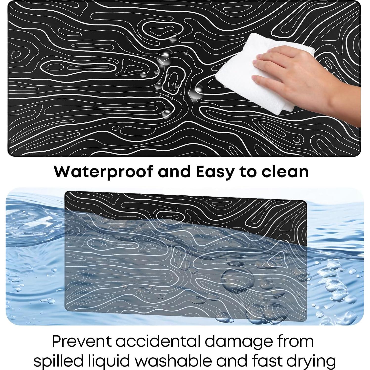 Alfombrilla de Ratón XXL KMLVILE Topográfica 80x40 cm Antideslizante