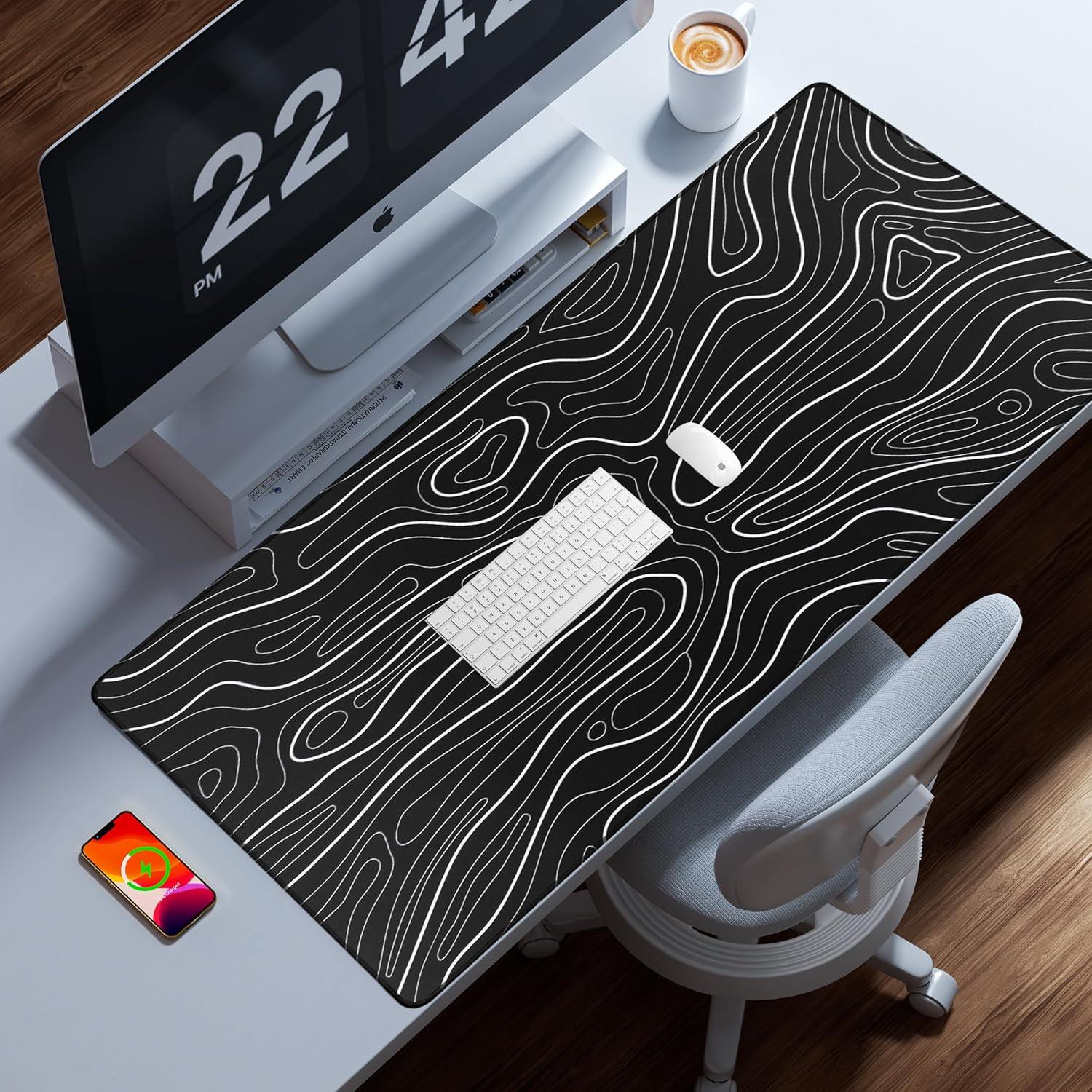 Alfombrilla de Ratón XXL KMLVILE Topográfica 80x40 cm Antideslizante