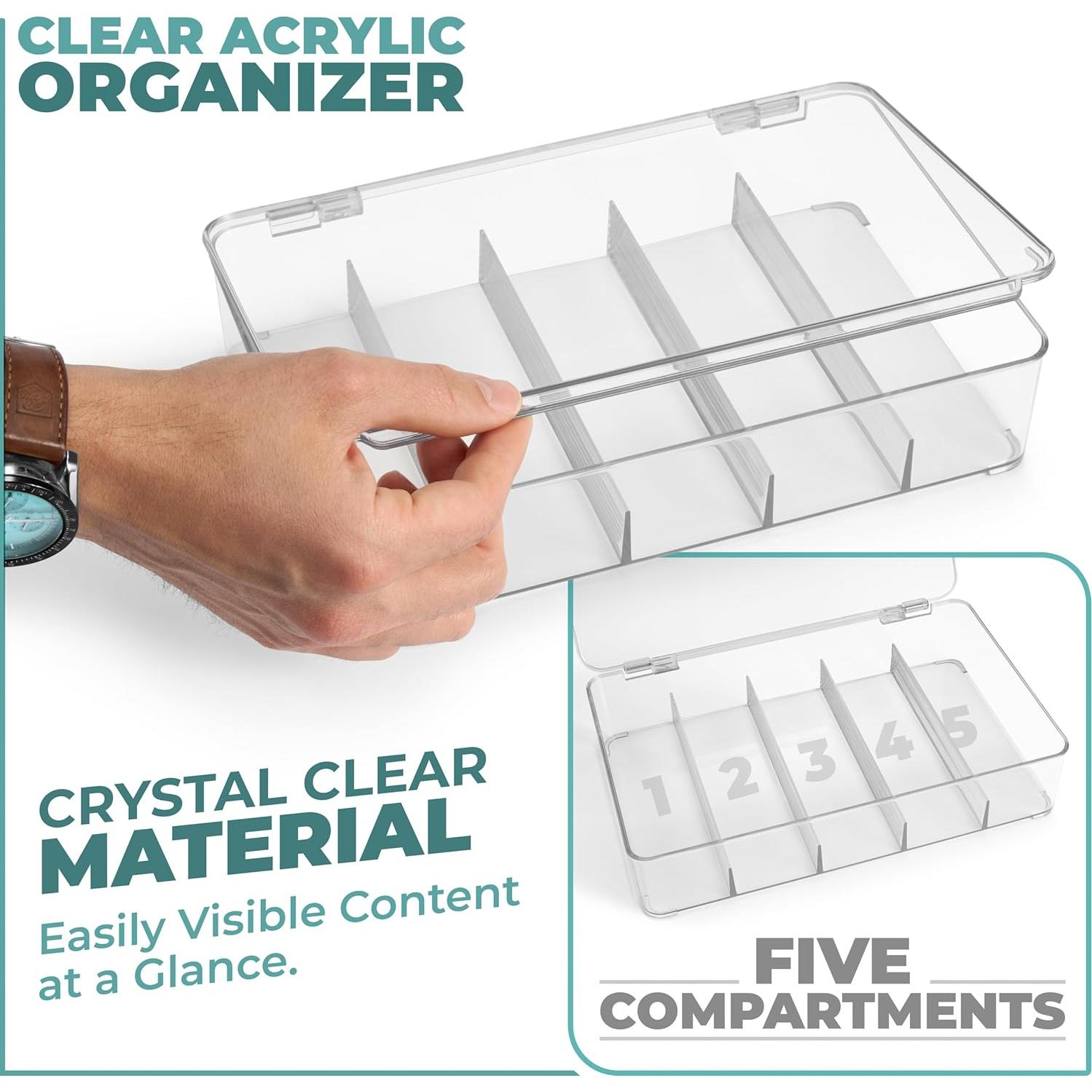 Organizador de Cables Transparente Sorbus - 2 Paquetes con 5 Divisores