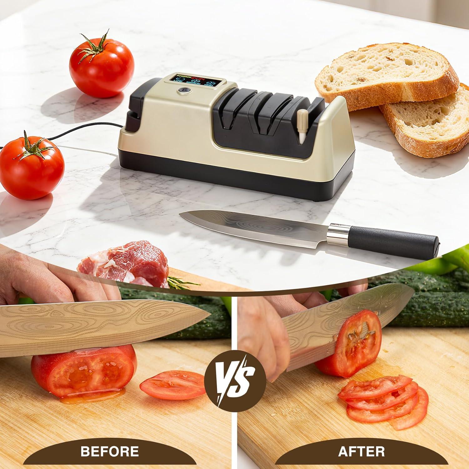 Afilador de Cuchillos Eléctrico 5 en 1 Ceelpeopar Rubio Claro