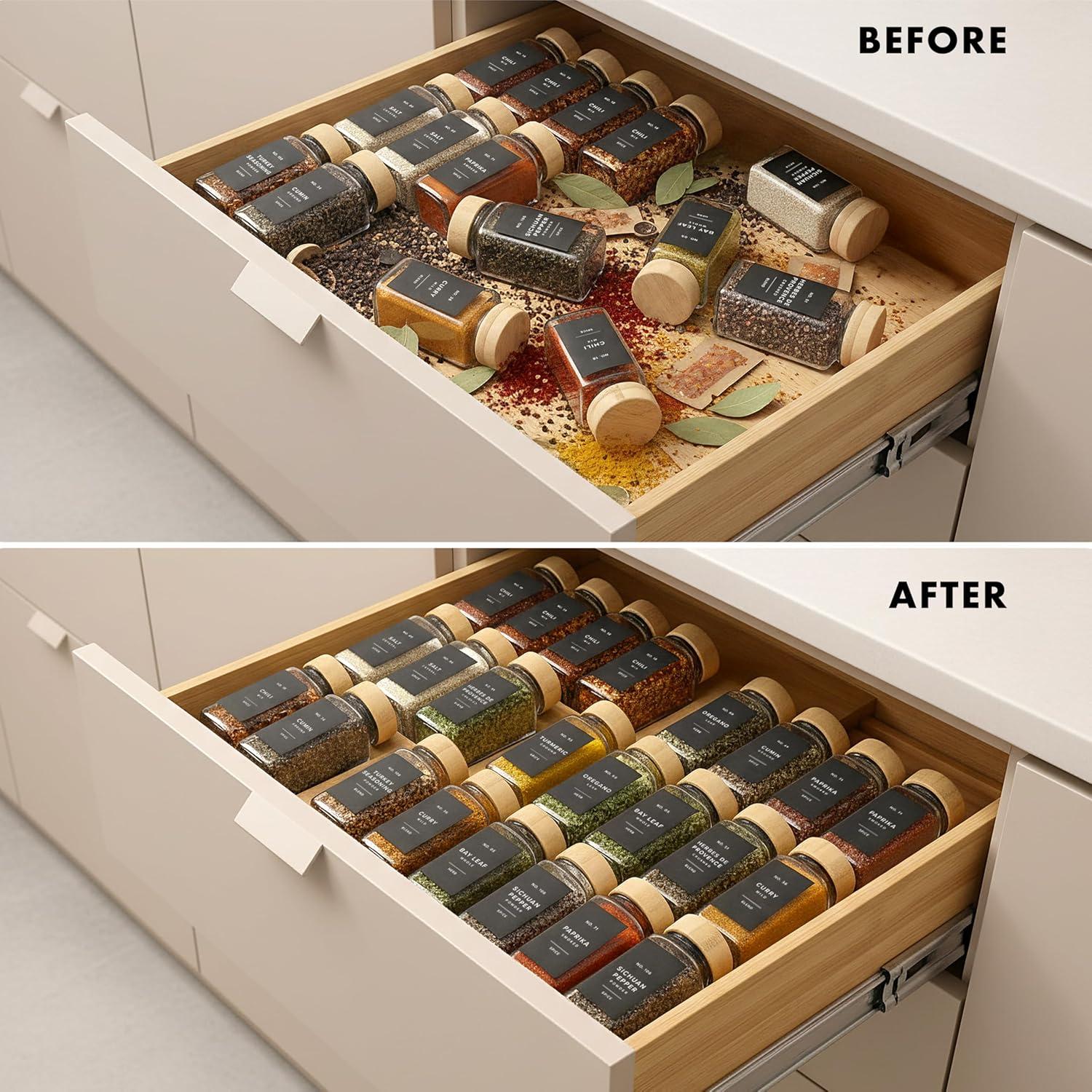 Organizador de Cajón de Especias EDELHAUS de Bambú 4 Niveles