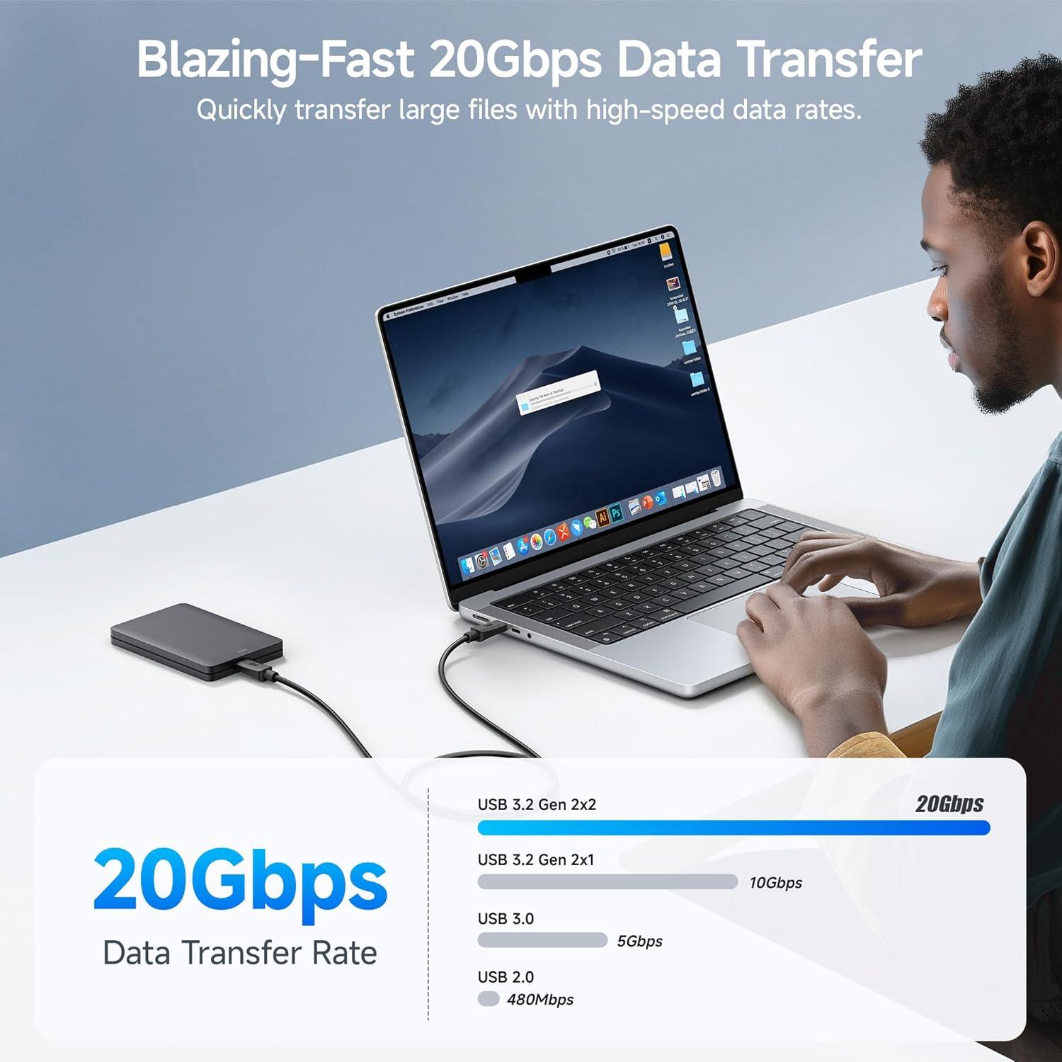 Cable USB-C 20Gbps Cable Matters 0.9m 240W 4K