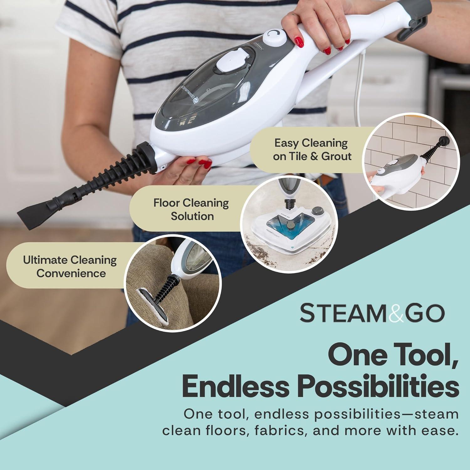 Mopa de Vapor Steam and Go 10-en-1 - Limpiador Multifuncional