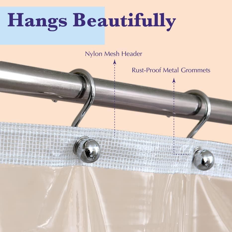 Cortina de Ducha Epica de Vinilo Transparente 1.83m x 1.83m