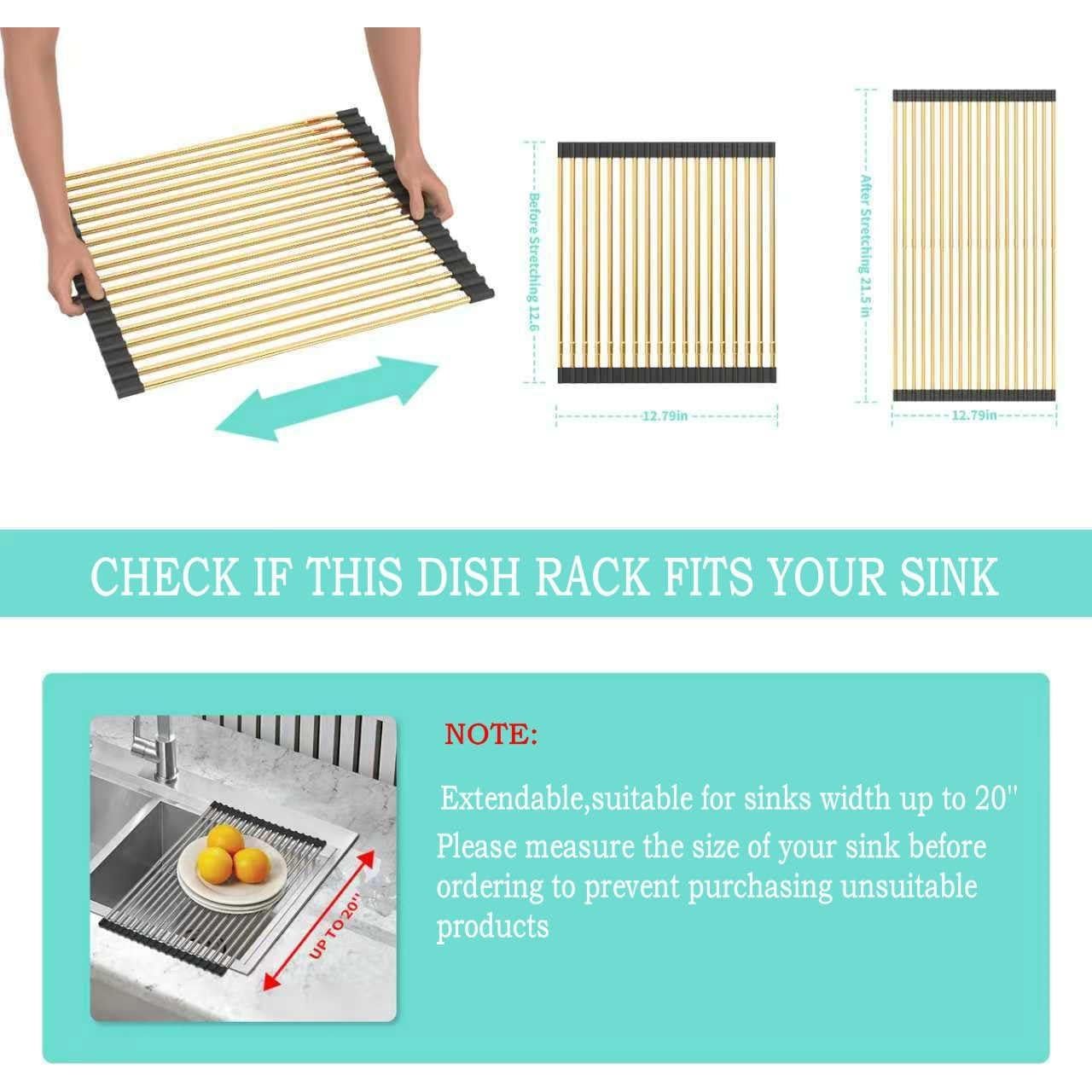 Estante de Drenaje Telescópico ARAINY 32.5-54 cm Oro