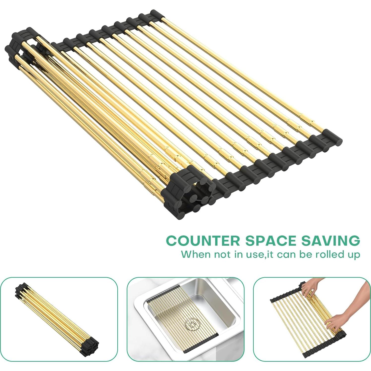 Estante de Drenaje Telescópico ARAINY 32.5-54 cm Oro